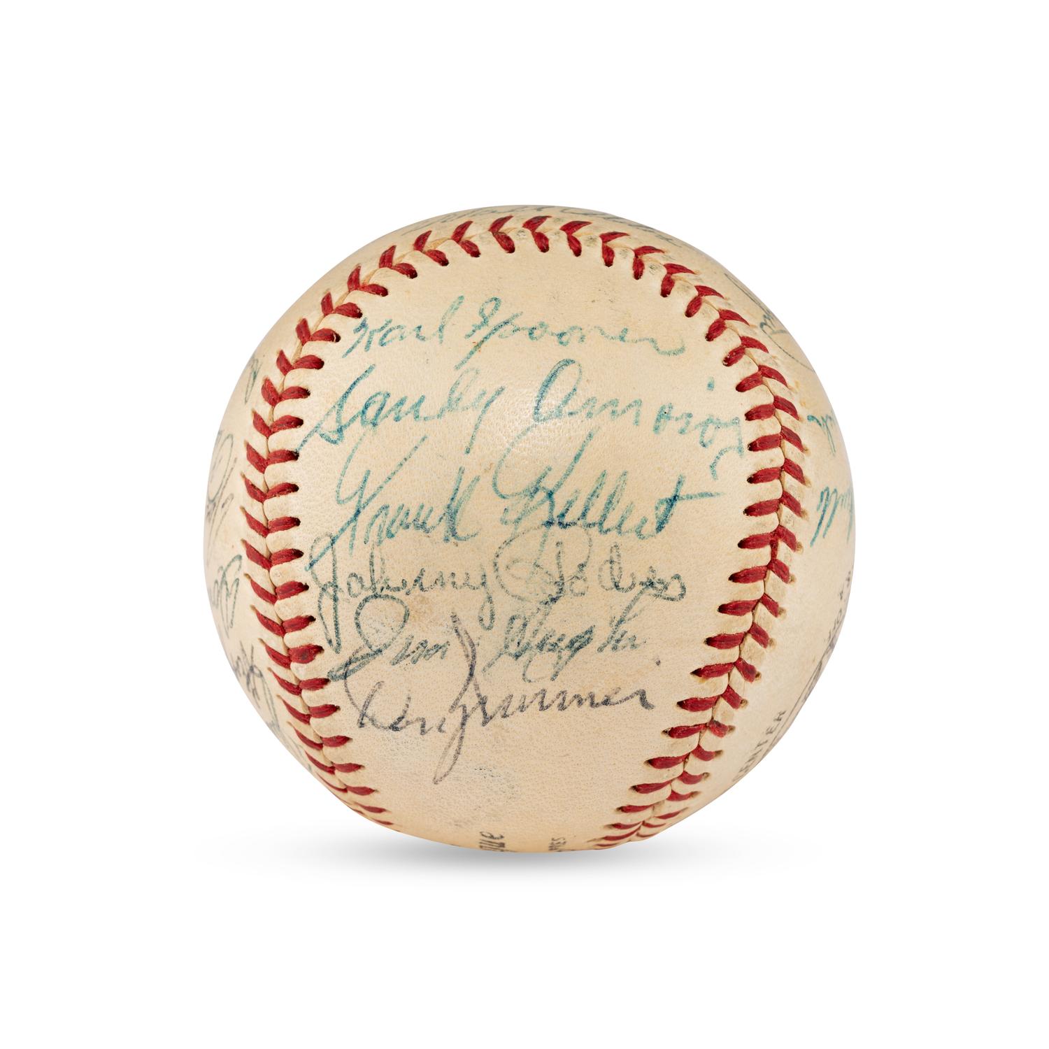 A 1955 Brooklyn Dodgers Team Signed Autograph Baseball Featuring Jackie Robinson (Beckett Authentication Services Letter of Authenticity)