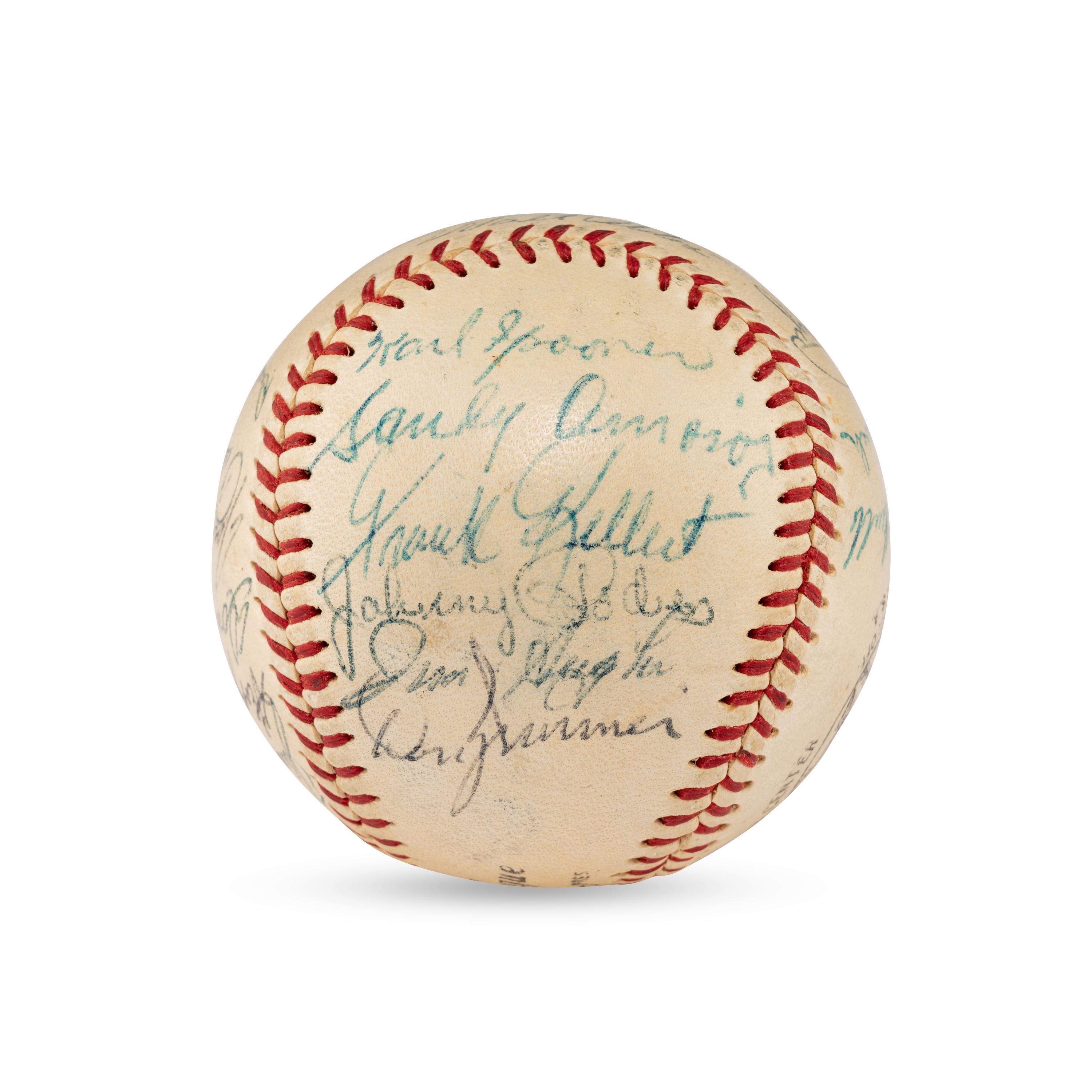 A 1955 Brooklyn Dodgers Team Signed Autograph Baseball Featuring Jackie Robinson (Beckett Authentication Services Letter of Authenticity)