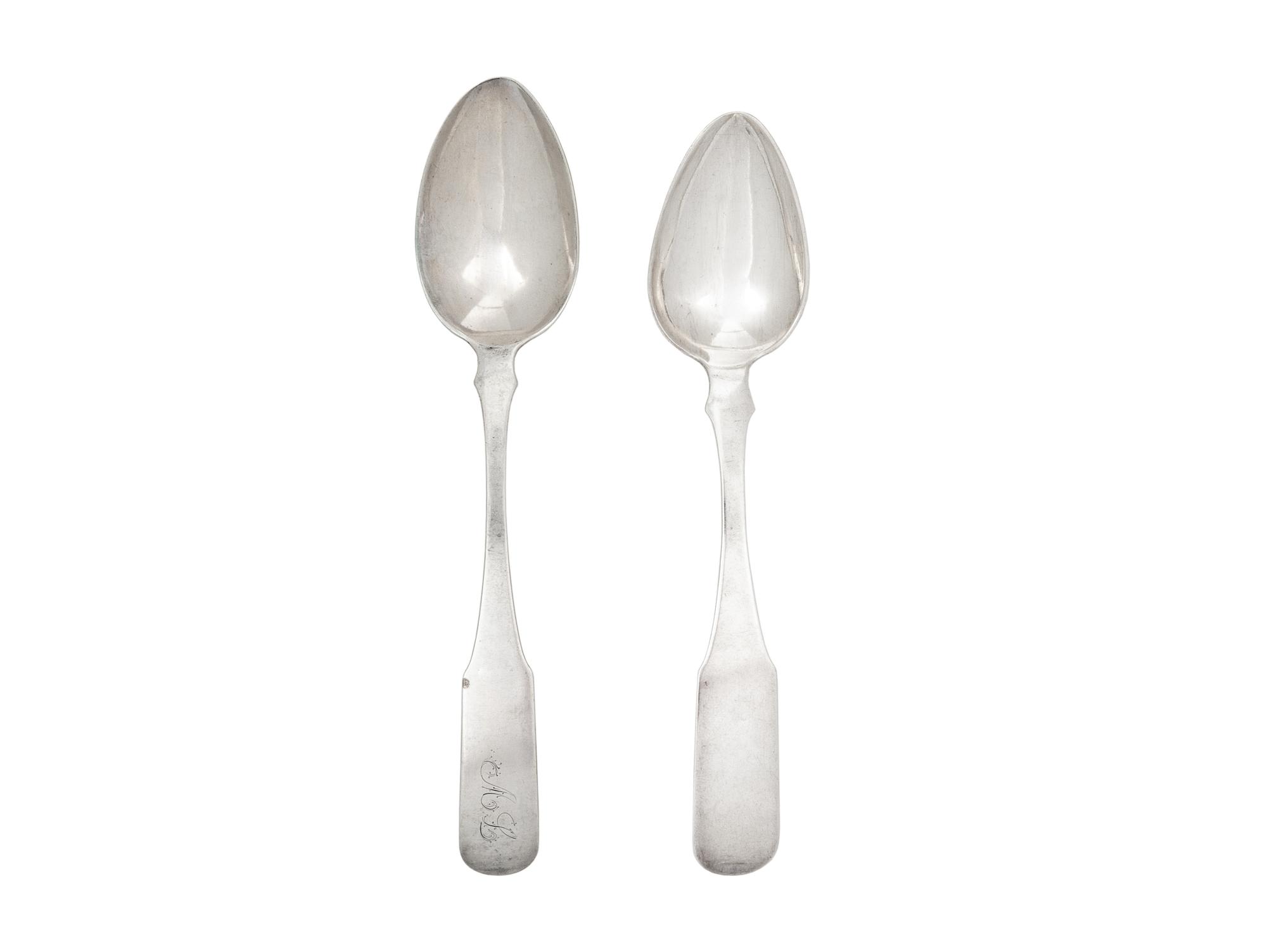A Group of Eleven American Coin Silver Table Spoons
