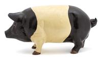 A Collection of Three Metal Pigs Largest height 9 x length 17 1/2 inches.