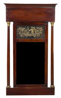 A Neoclassical Pier Mirror Height 50 1/4 x width 28 1/2 x depth 3 1/4 inches.