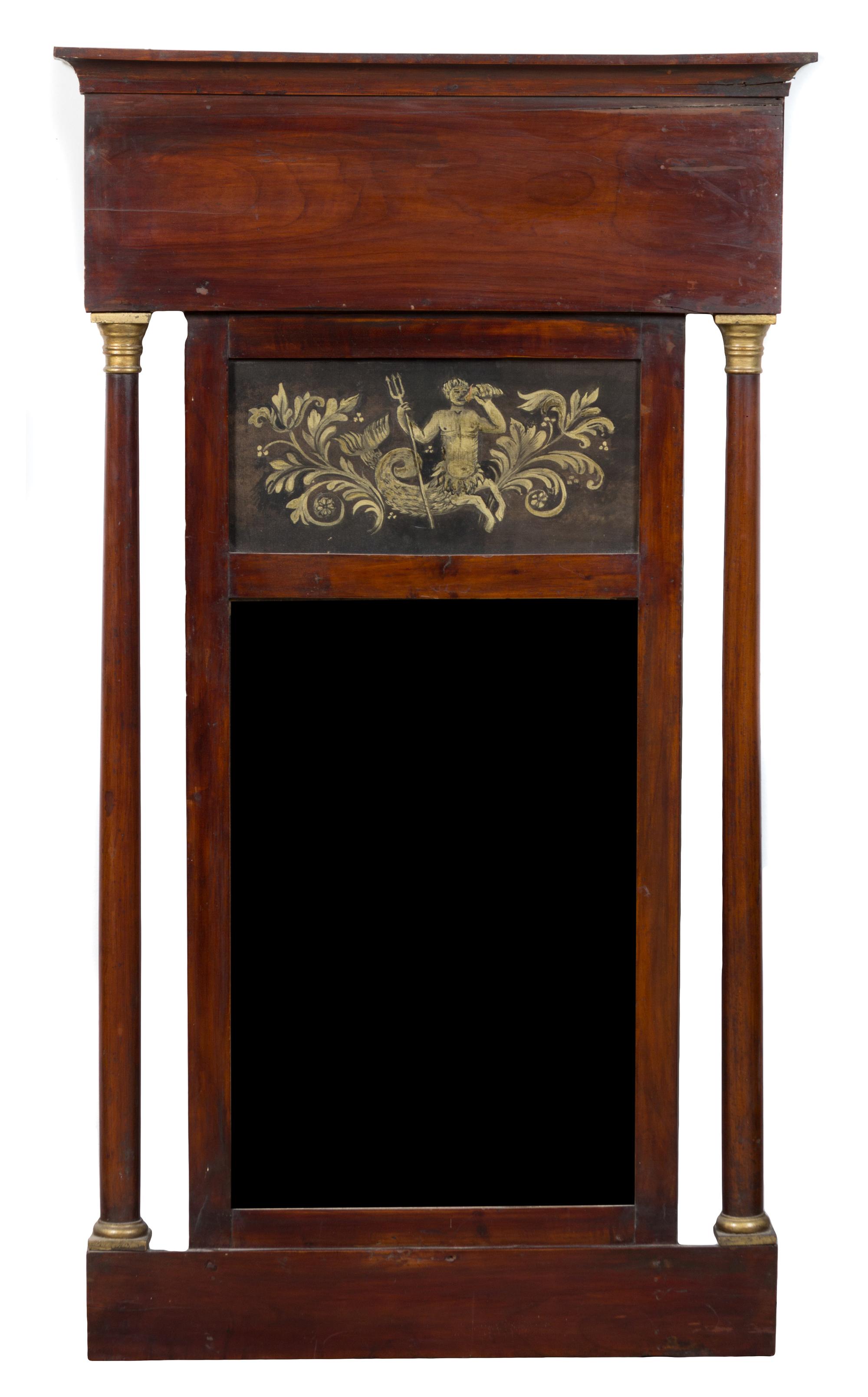 A Neoclassical Pier Mirror Height 50 1/4 x width 28 1/2 x depth 3 1/4 inches.
