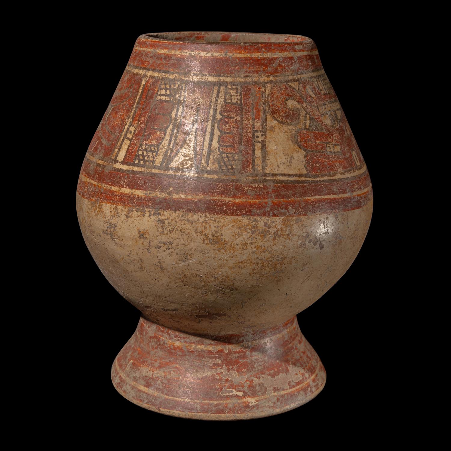 A Nicoya Polychrome Pedestal Jar