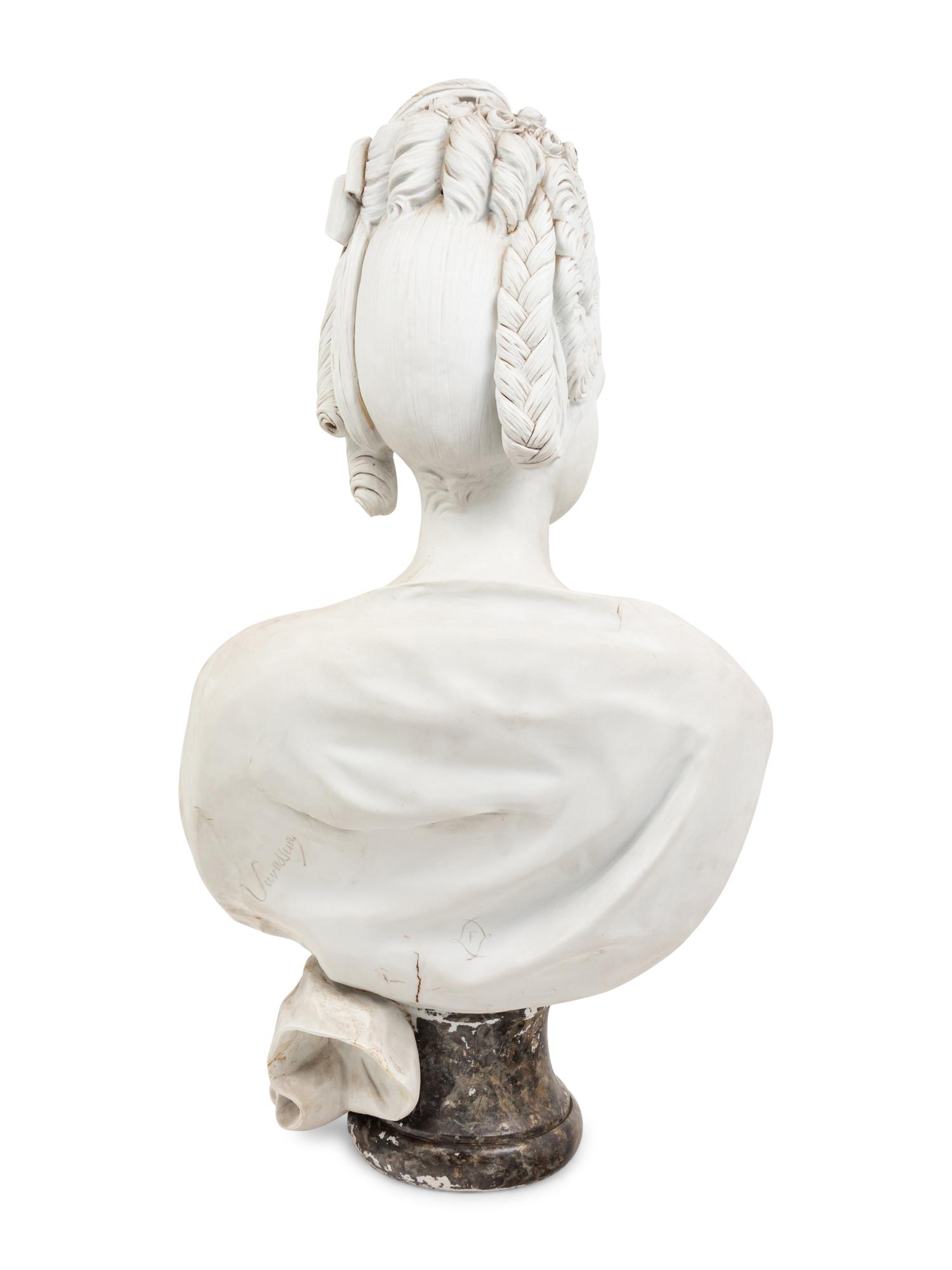 A Sèvres Style Bisque Porcelain Bust of Marie Antoinette