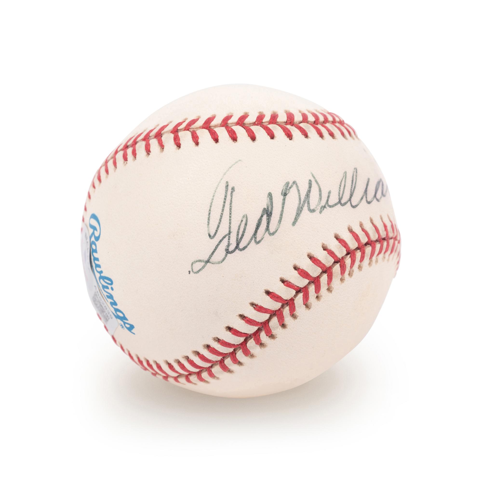 A Ted Williams Signed Autograph Baseball (Beckett Authentication Services Letter BAS Certified),