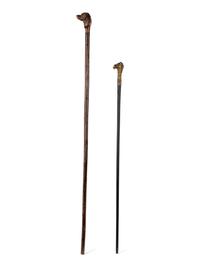 Two Figural Walking Sticks or Canes