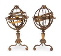 Two English Brass Armillary Spheres
