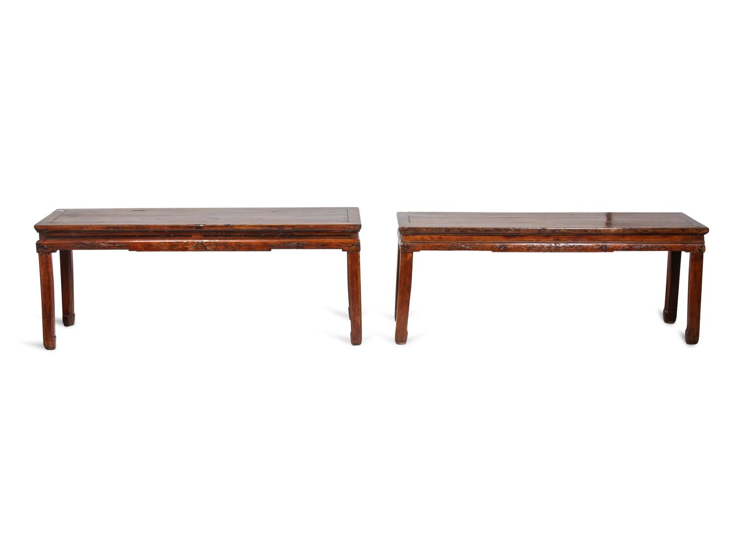 Two Chinese Carved Hardwood Tables