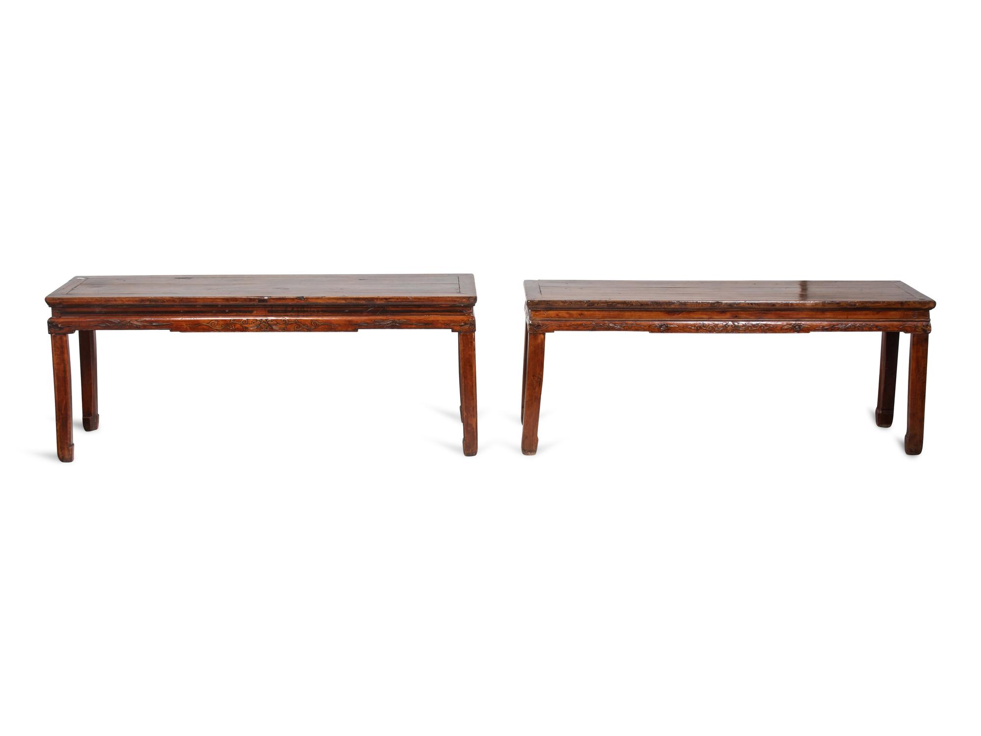 Two Chinese Carved Hardwood Tables