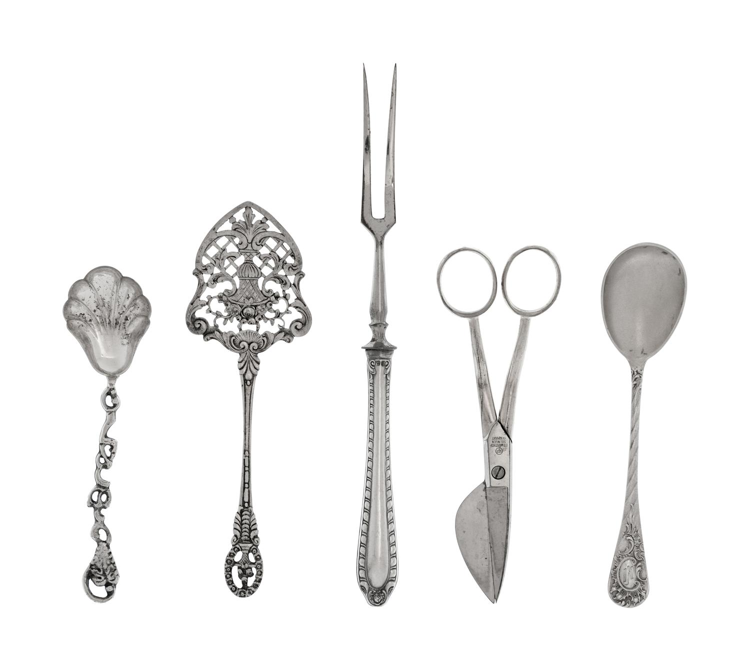 A Group of Continental Silver Flatware Articles