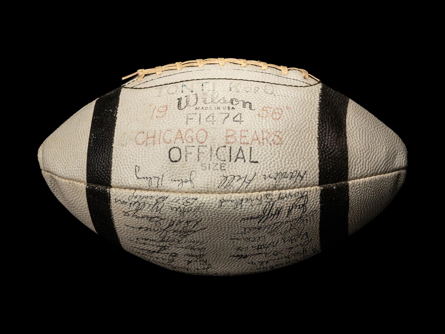 A 1956 Chicago Bears Team Signed Autograph Wilson Football With 40 Signatures, Including Four Hall of Famers (BAS Beckett Authentication Services Certified),