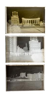 (CHICAGO, PHOTOGRAPHY). A collection of glass plate negatives depicting down town and Michicgan Avenue. Chicago, c. 1890-1900.