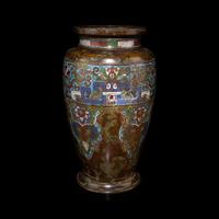A Japanese Archaic Style Cloisonné Enamel and Bronze Vase, 19th Century — 十九世紀 日本銅胎掐絲琺琅仿古大瓶