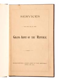 [CIVIL WAR -- VETERAN ORGANIZATIONS]. Memorial book, card, and badge, Corporal William H. Woodrow, Company C, 84th Ohio Infantry.