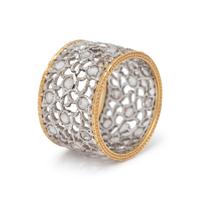 BUCCELLATI, BICOLOR GOLD AND DIAMOND RING