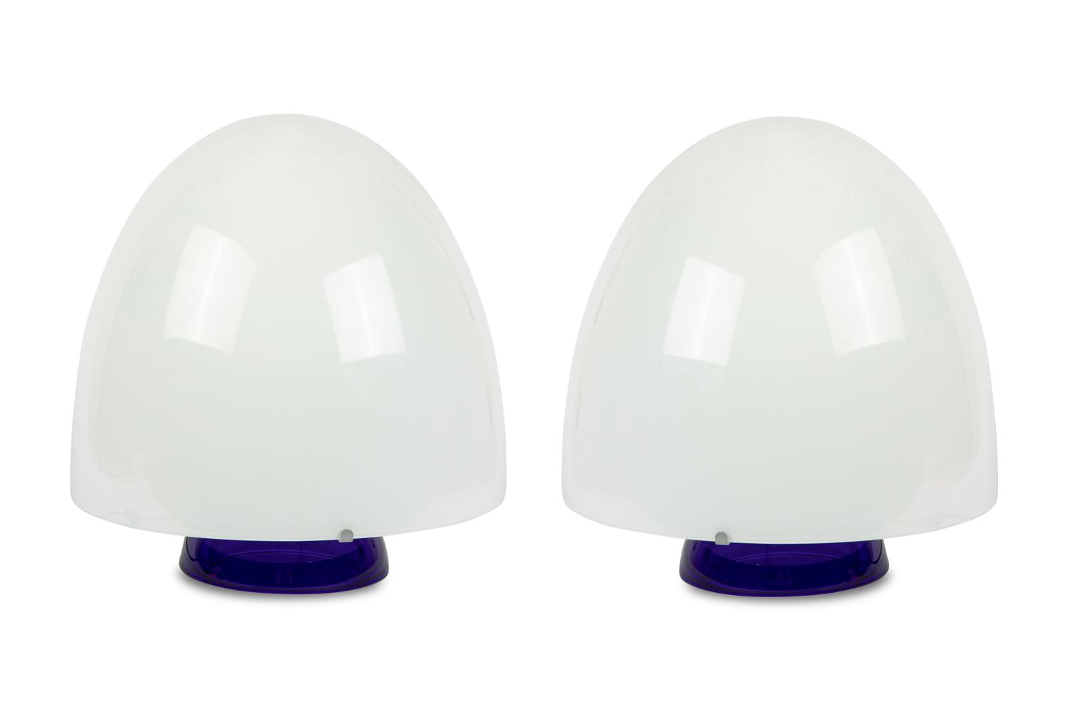 A Pair of Mazzega Murano Glass Table Lamps