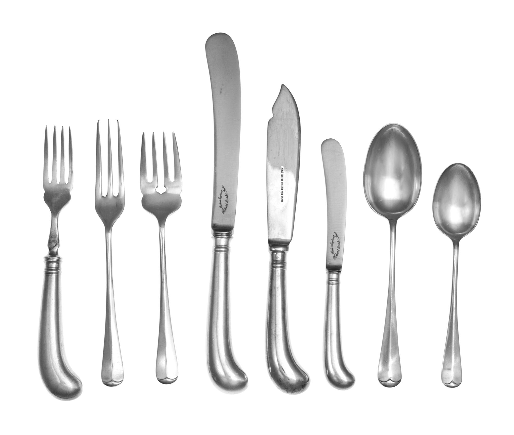 An English Silver-Plate Flatware Service