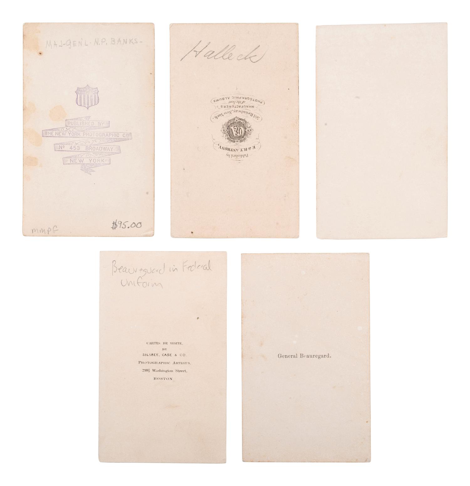 [CIVIL WAR]. 10 CDVs of Union and Confederate generals, many from the Western Theater.