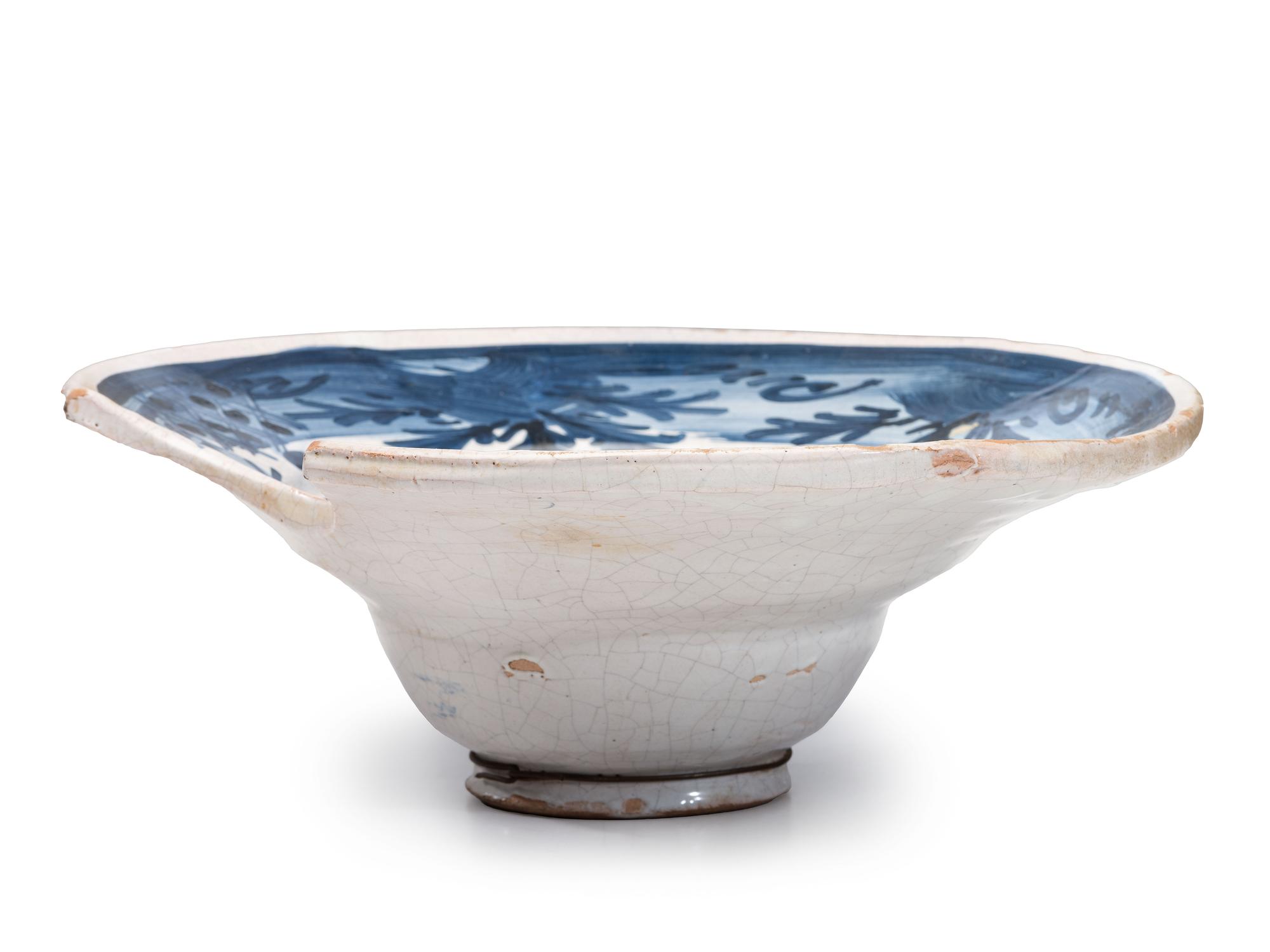 A Delftware Shaving Bowl