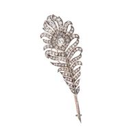 DIAMOND FEATHER BROOCH
