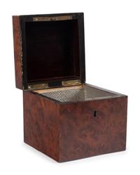 Two French Brass Inlaid Burlwood Boxes