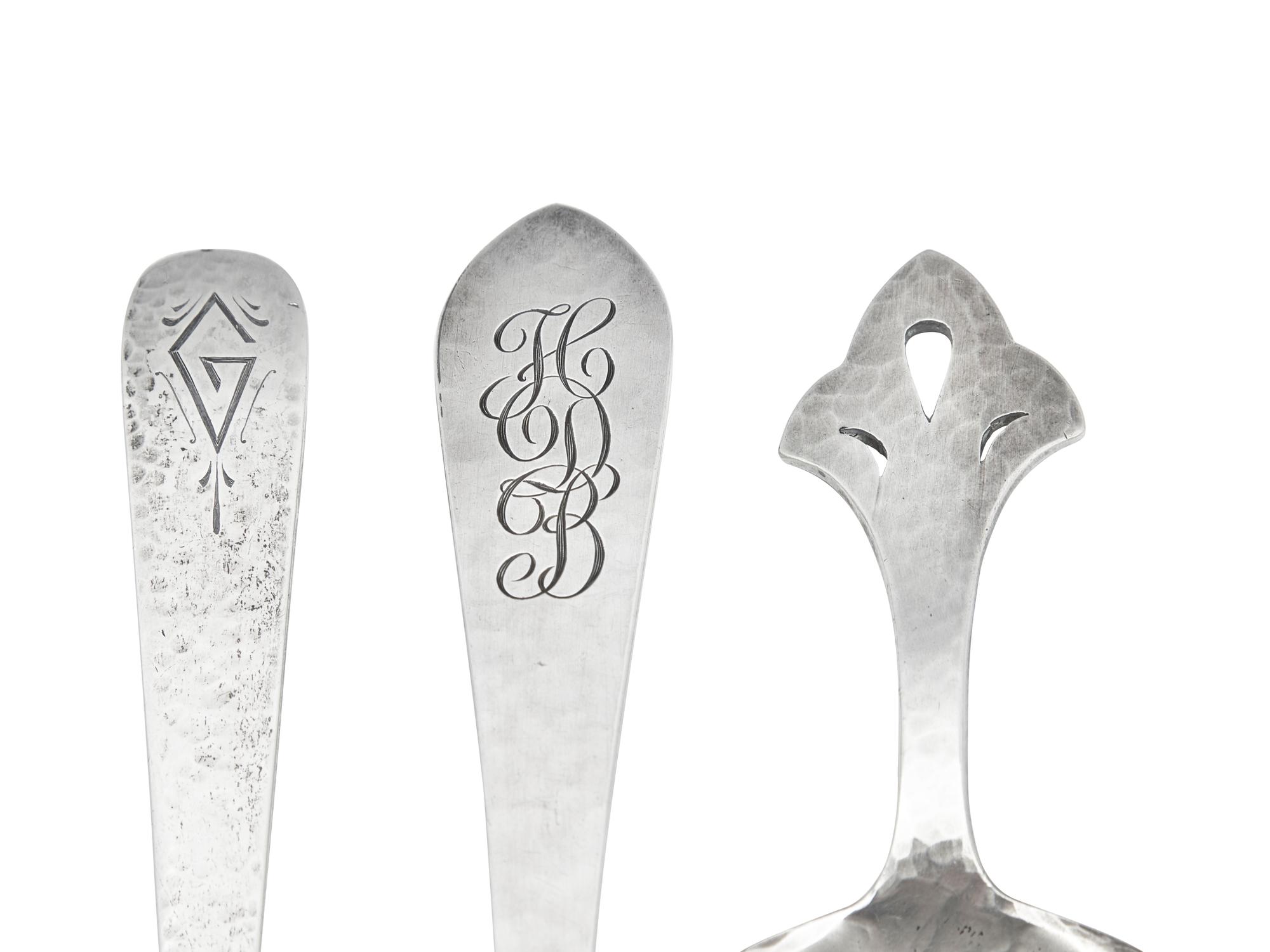 Five Arts & Crafts Silver Serving Utensils