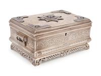 A Russian Enameled Silver Table Casket