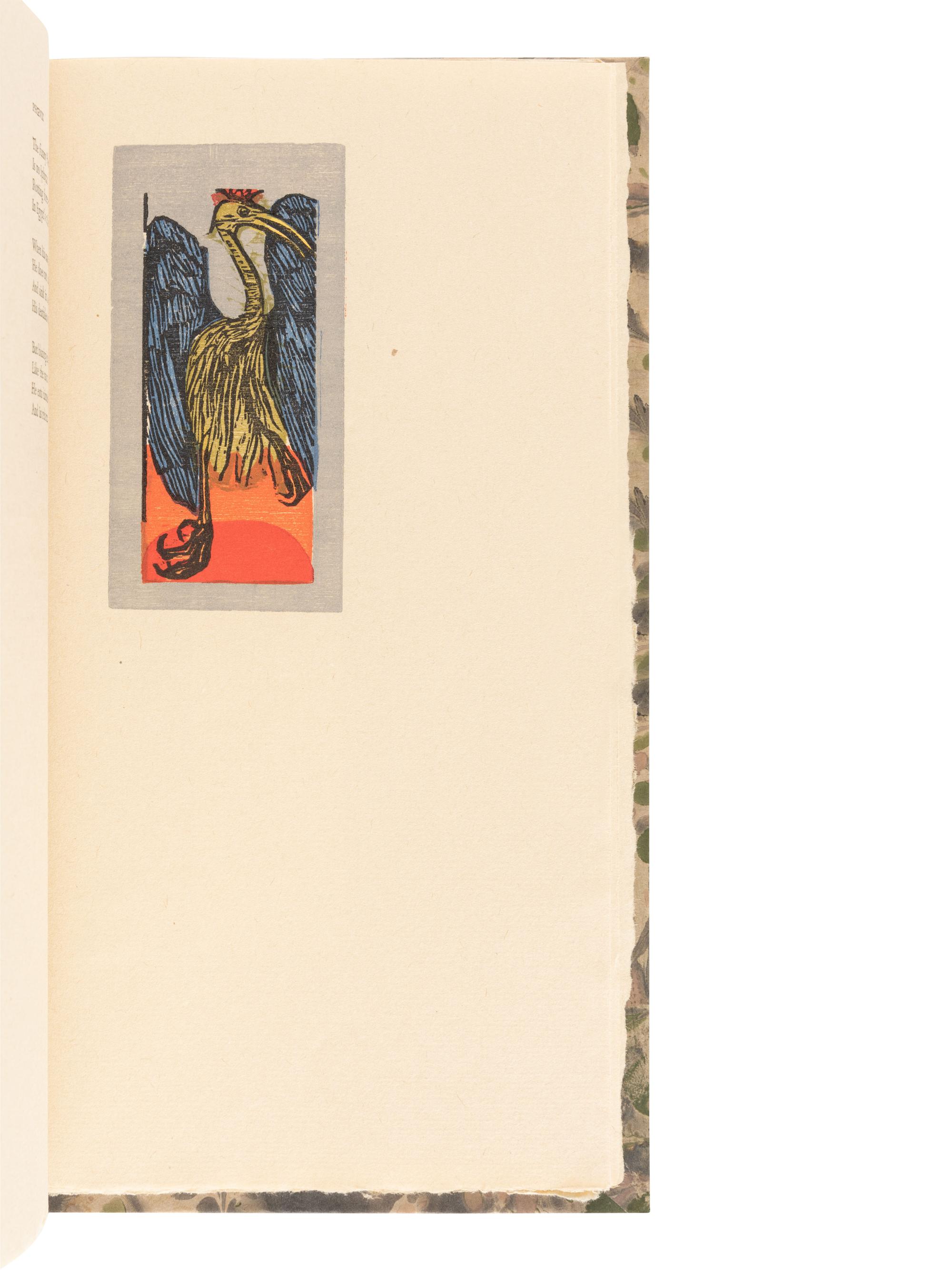 [GEHENNA PRESS]. HUGHES, Ted (1930-1998). A Primer of Birds . Woodcuts by Leonard Baskin. Northhampton, MA: Gehenna Press, 1981.