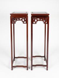 A Pair of Chinese Rosewood Stands