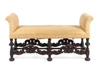 A William and Mary Style Upholstered Window Seat — 20TH CENTURY