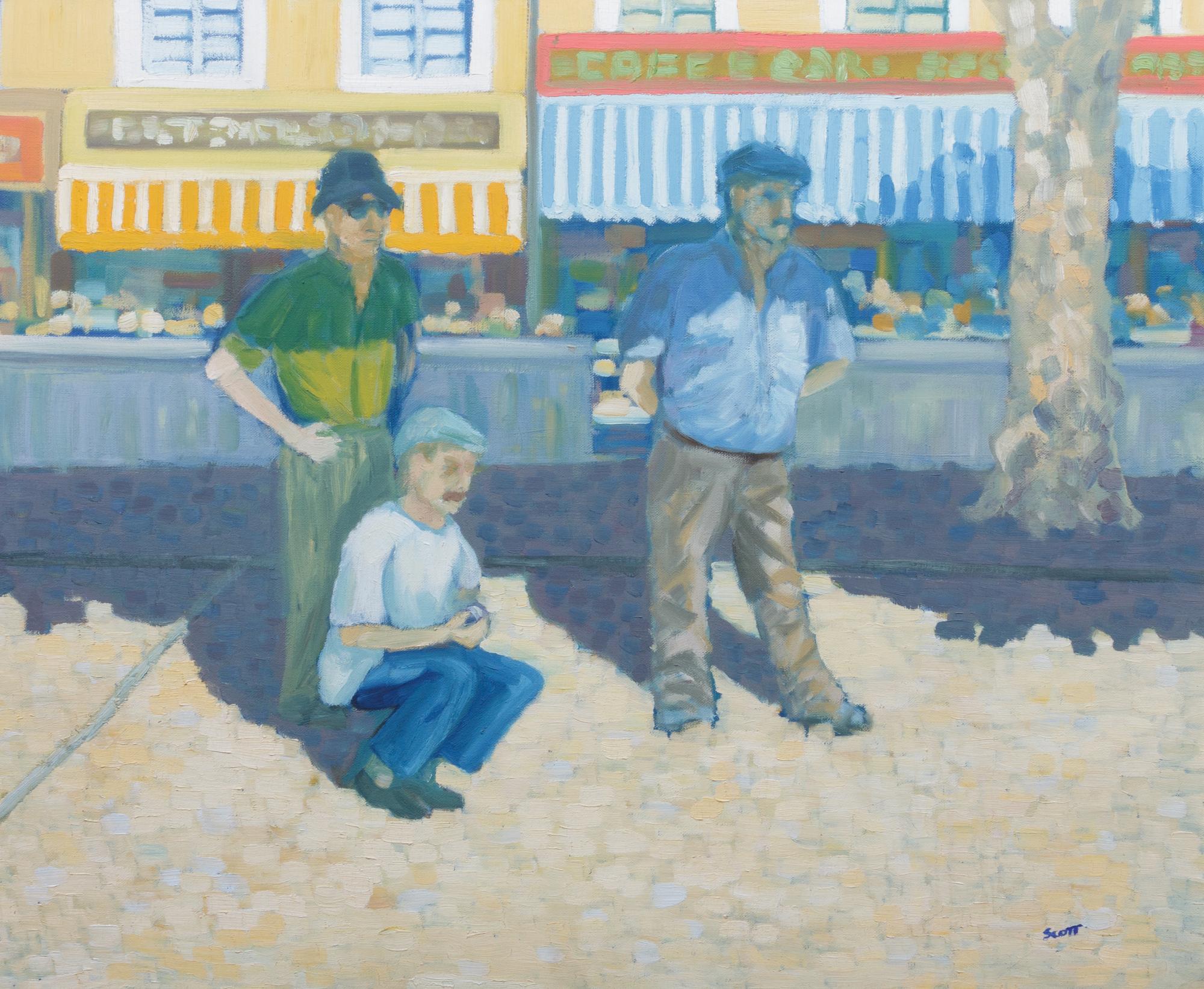 Outdoor Scene with Three Men