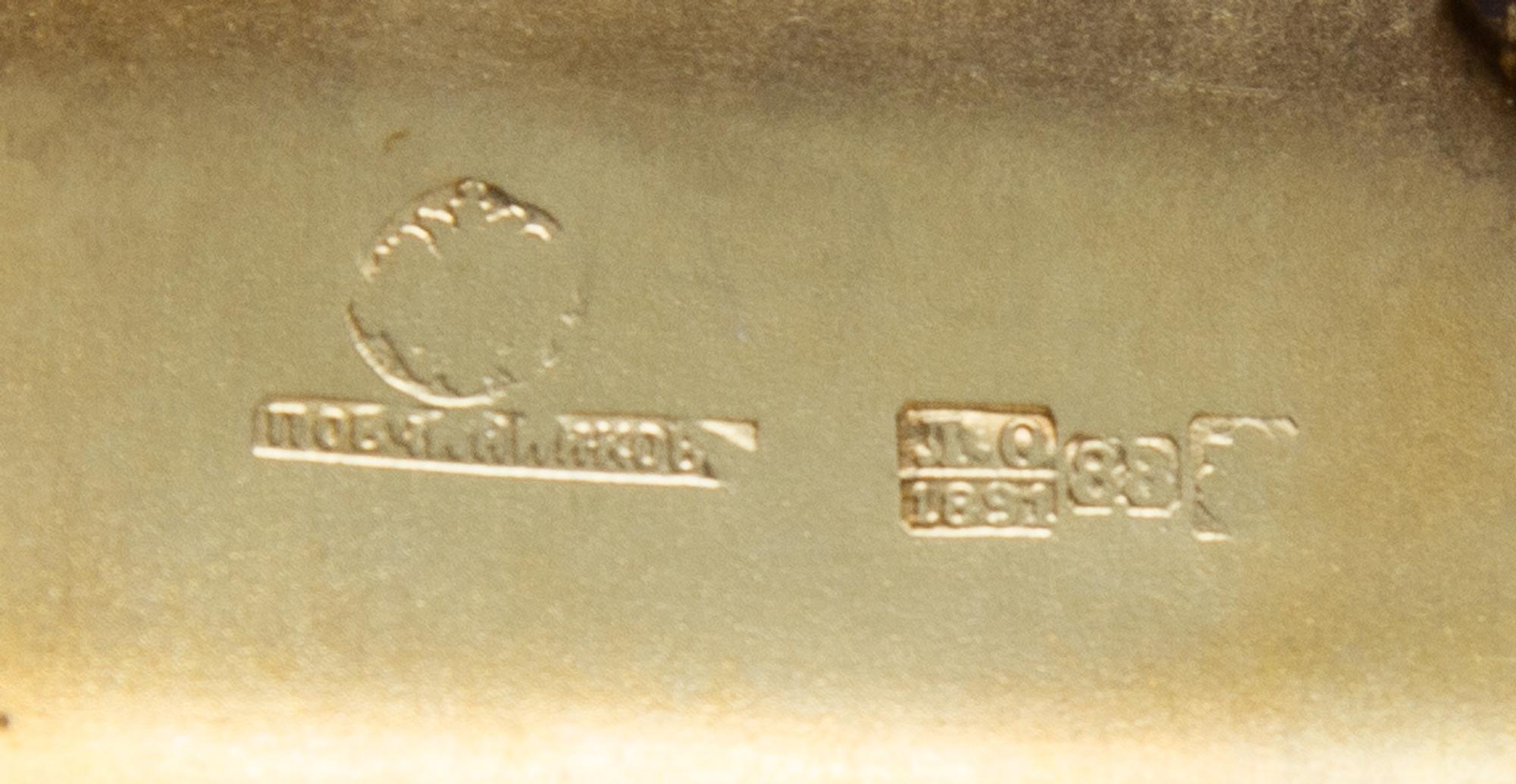 A Russian Enameled Silver Cigarette Case, Mark of Pavel Ovchinnikov with Imperial Warrant, Assay of Lev Oleks, Moscow, 1891, the case h