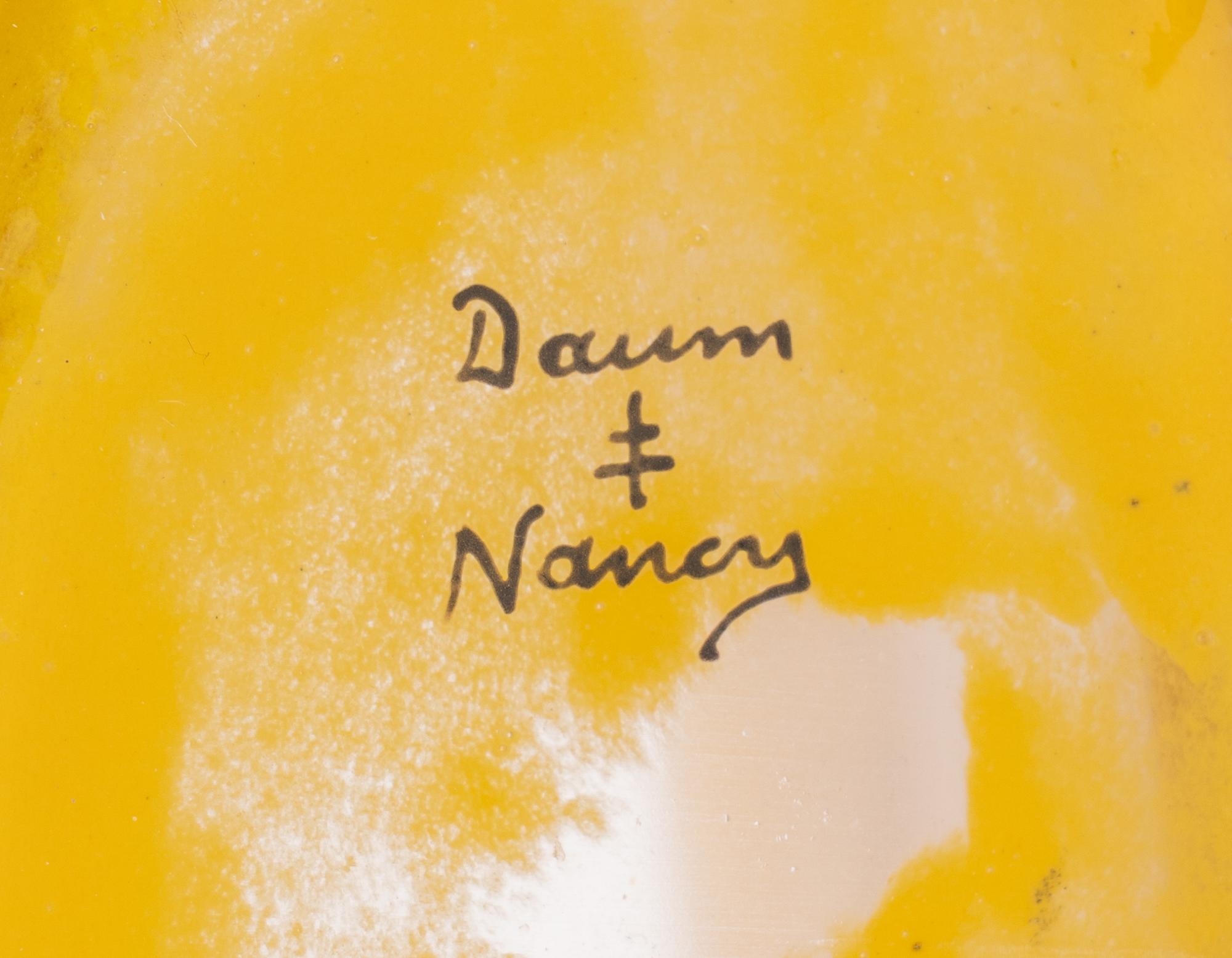 A Daum Nancy 'Winter' Enameled Glass Pillow Vase