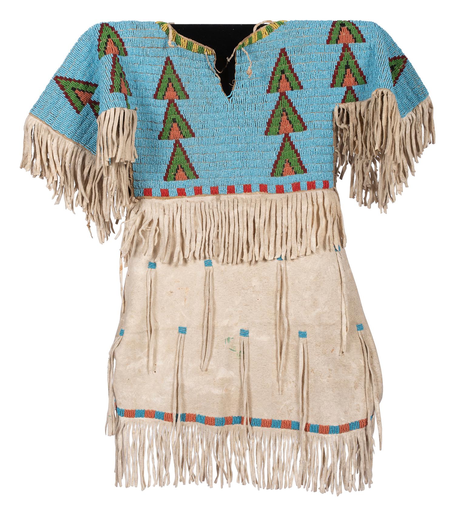 Sioux Girl's Beaded Hide Dress