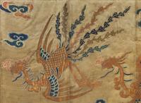 A very large Chinese woven silk "Phoenix" panel, 17th/18th century or earlier 鳳紋刺繡 十七十八世紀或更早