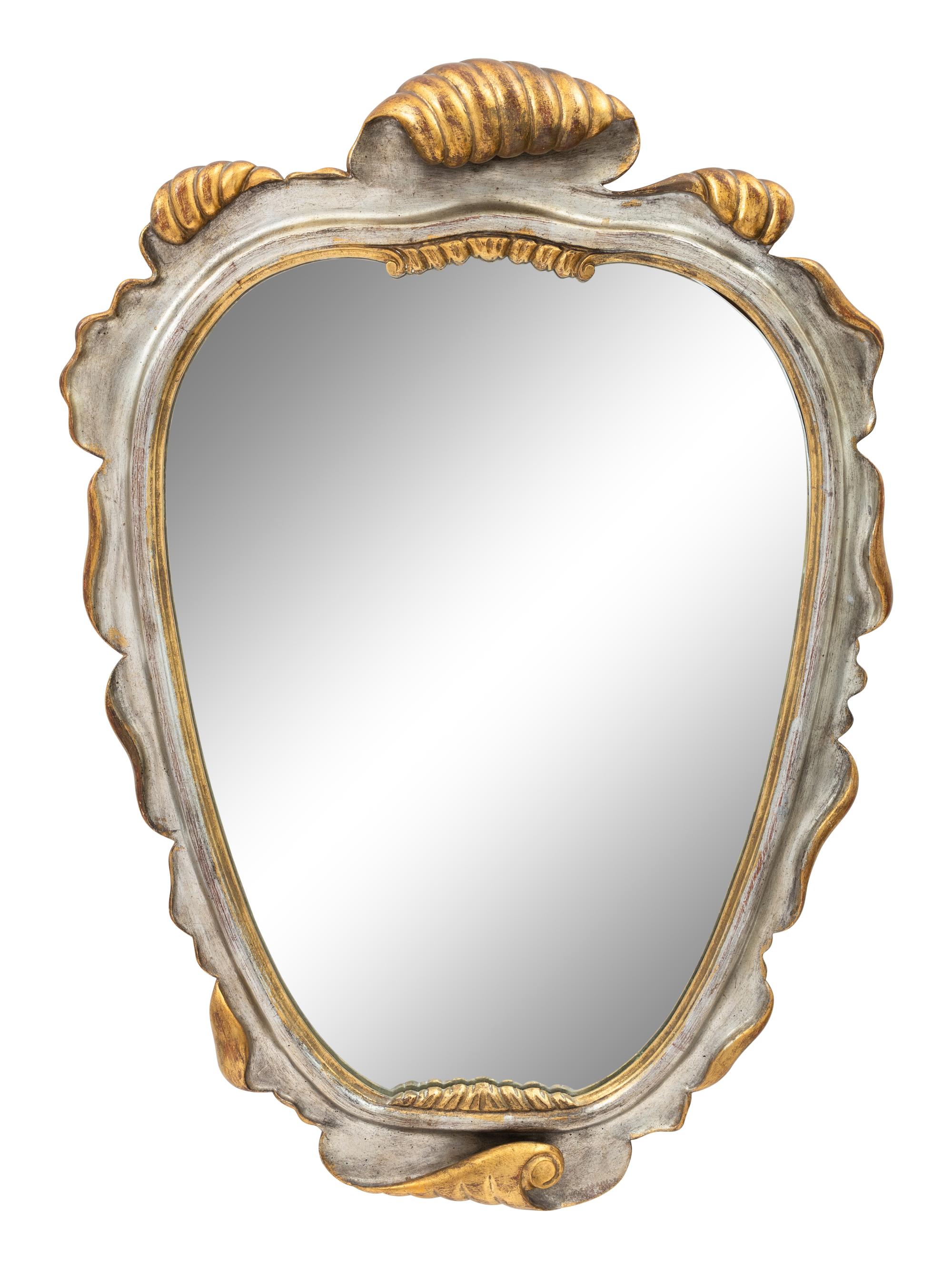 An Italian Baroque Style Silvered and Giltwood Mirror