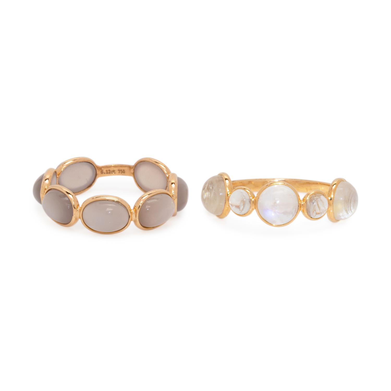 COLLECTION OF MOONSTONE RINGS
