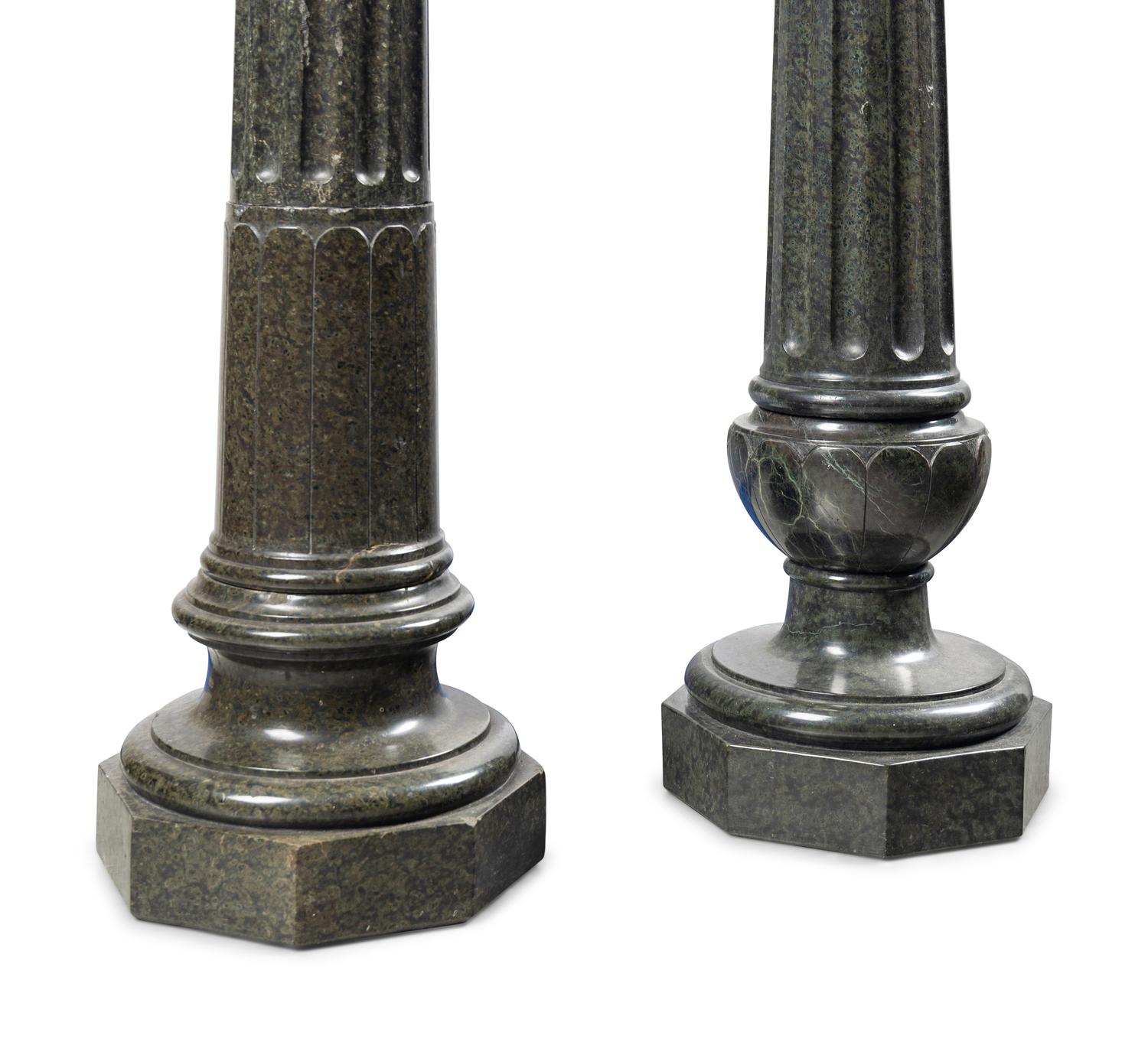 Two Continental Marble Pedestals