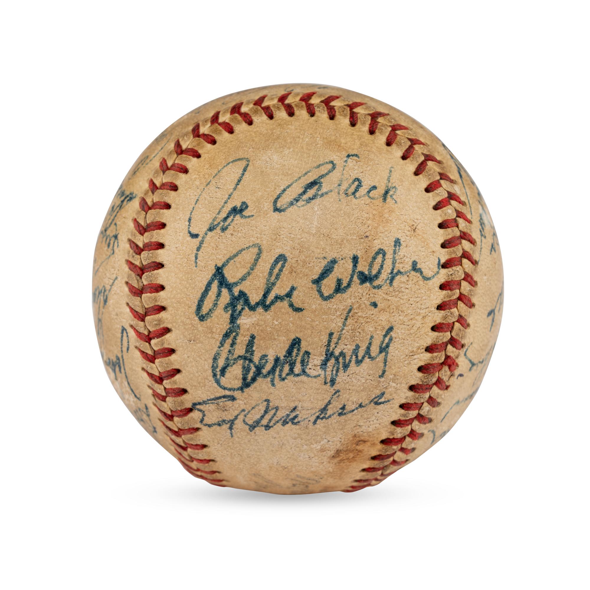 A 1952 Brooklyn Dodgers Team Signed Autograph Baseball