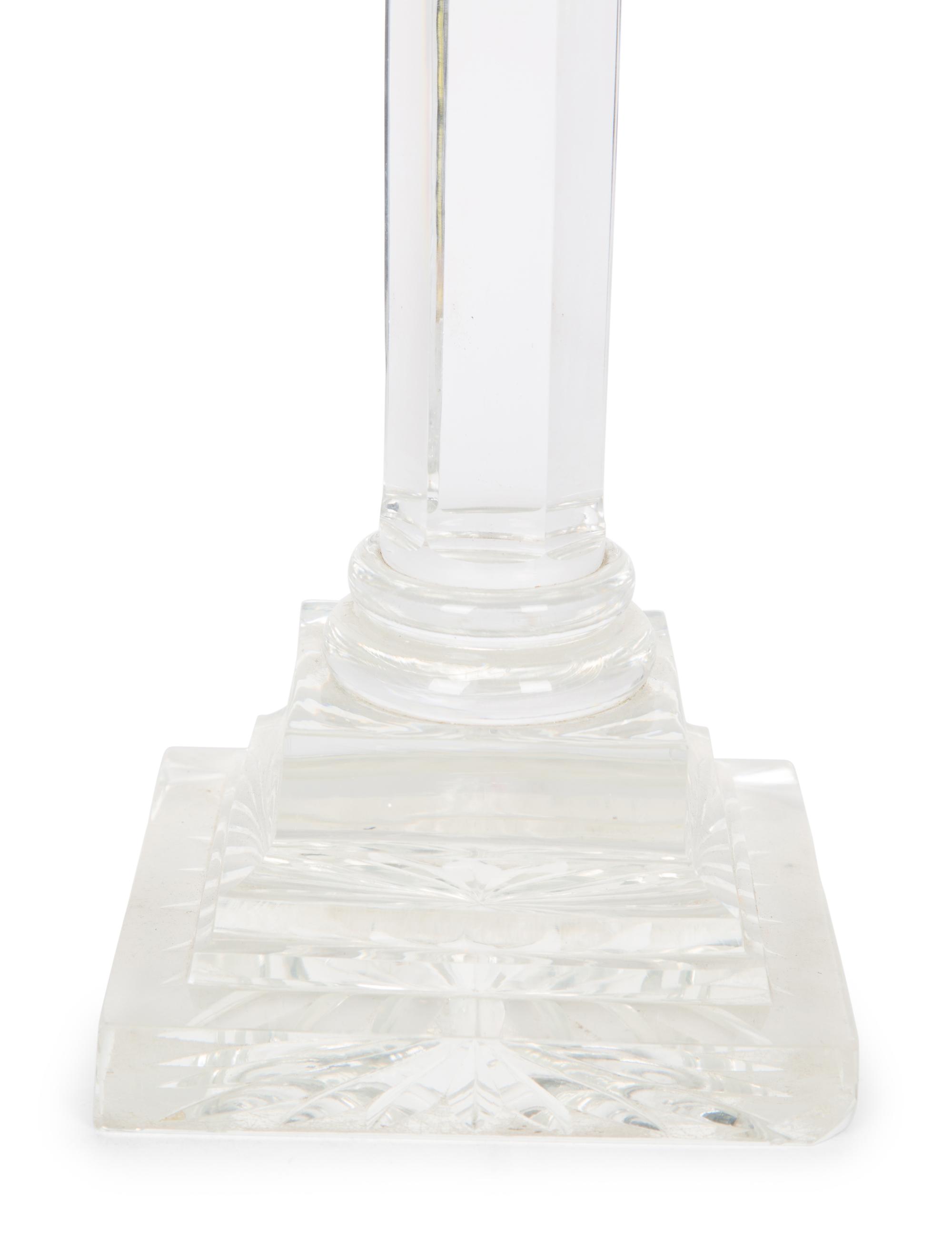 An Irish Gilt Bronze Mounted Cut Glass Columnar Lamp — 20TH CENTURY