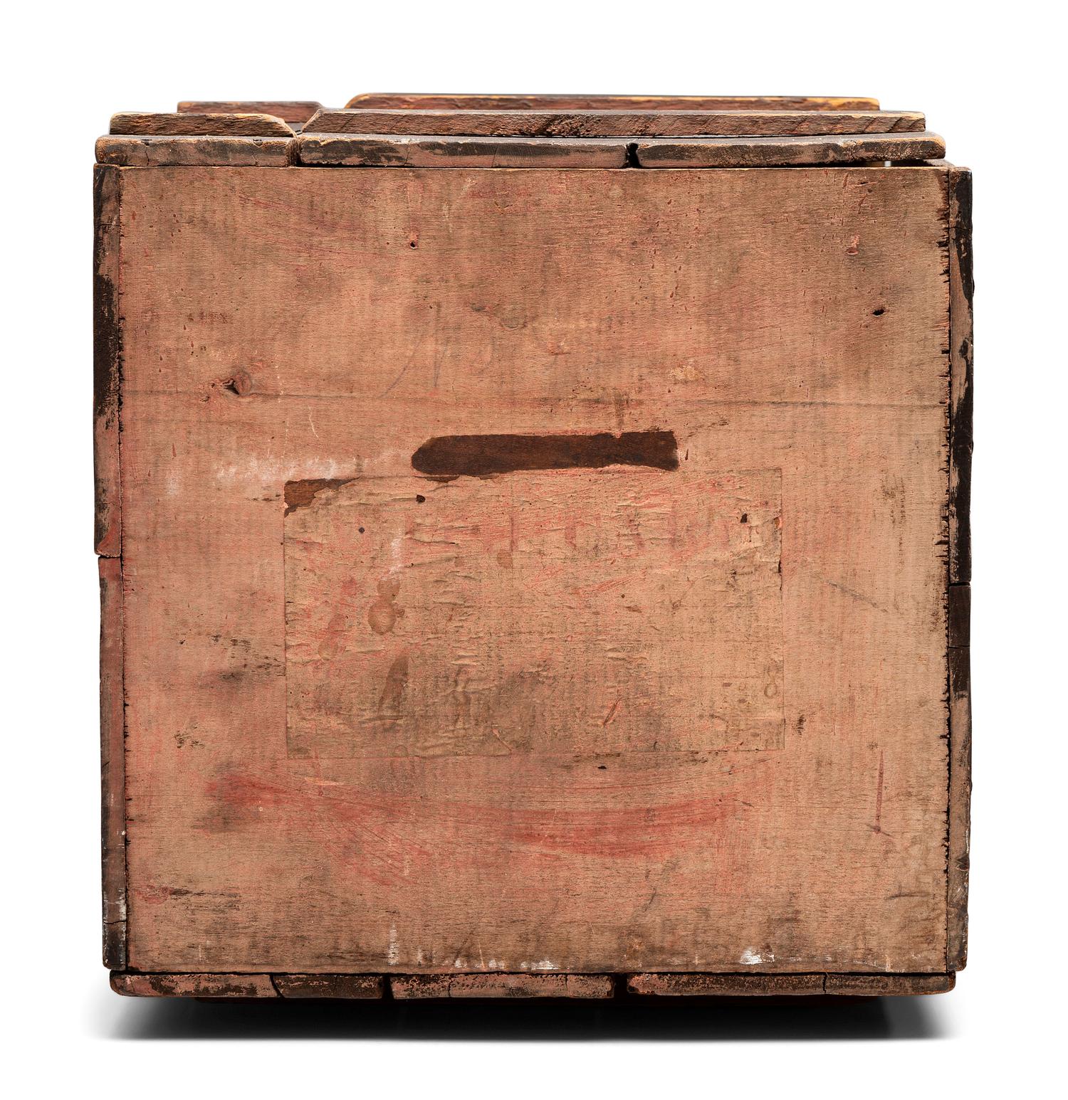 A Slat-Wood 'Marvin's Superior' Hinged-Lid Cracker Box