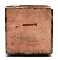 A Slat-Wood 'Marvin's Superior' Hinged-Lid Cracker Box