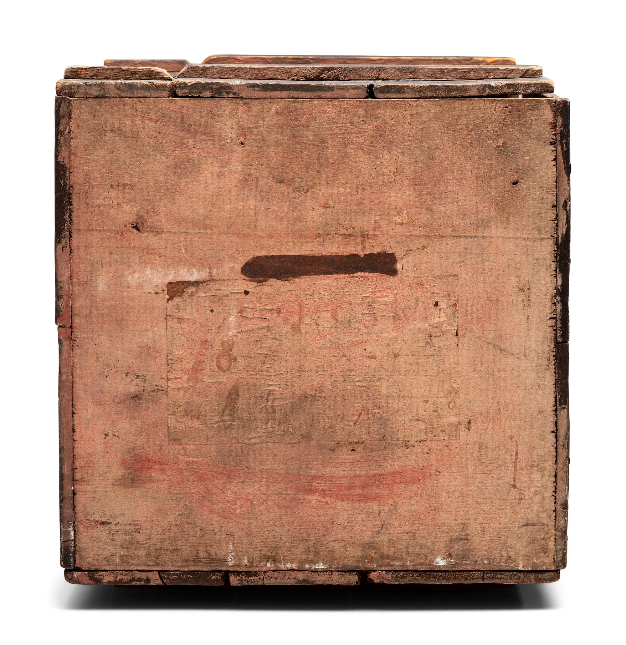 A Slat-Wood 'Marvin's Superior' Hinged-Lid Cracker Box