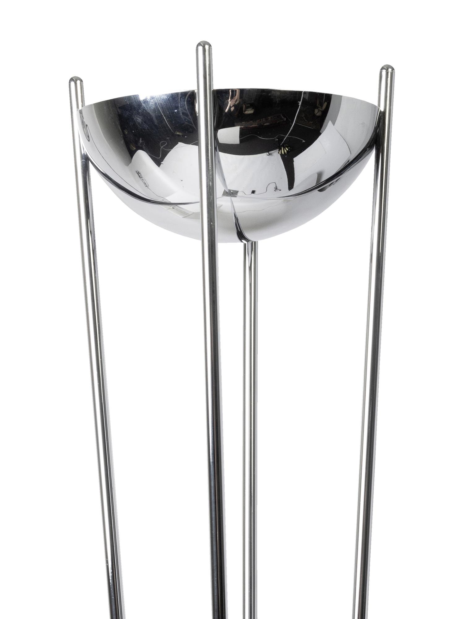 Three Modern Stainless Steel Lamps
