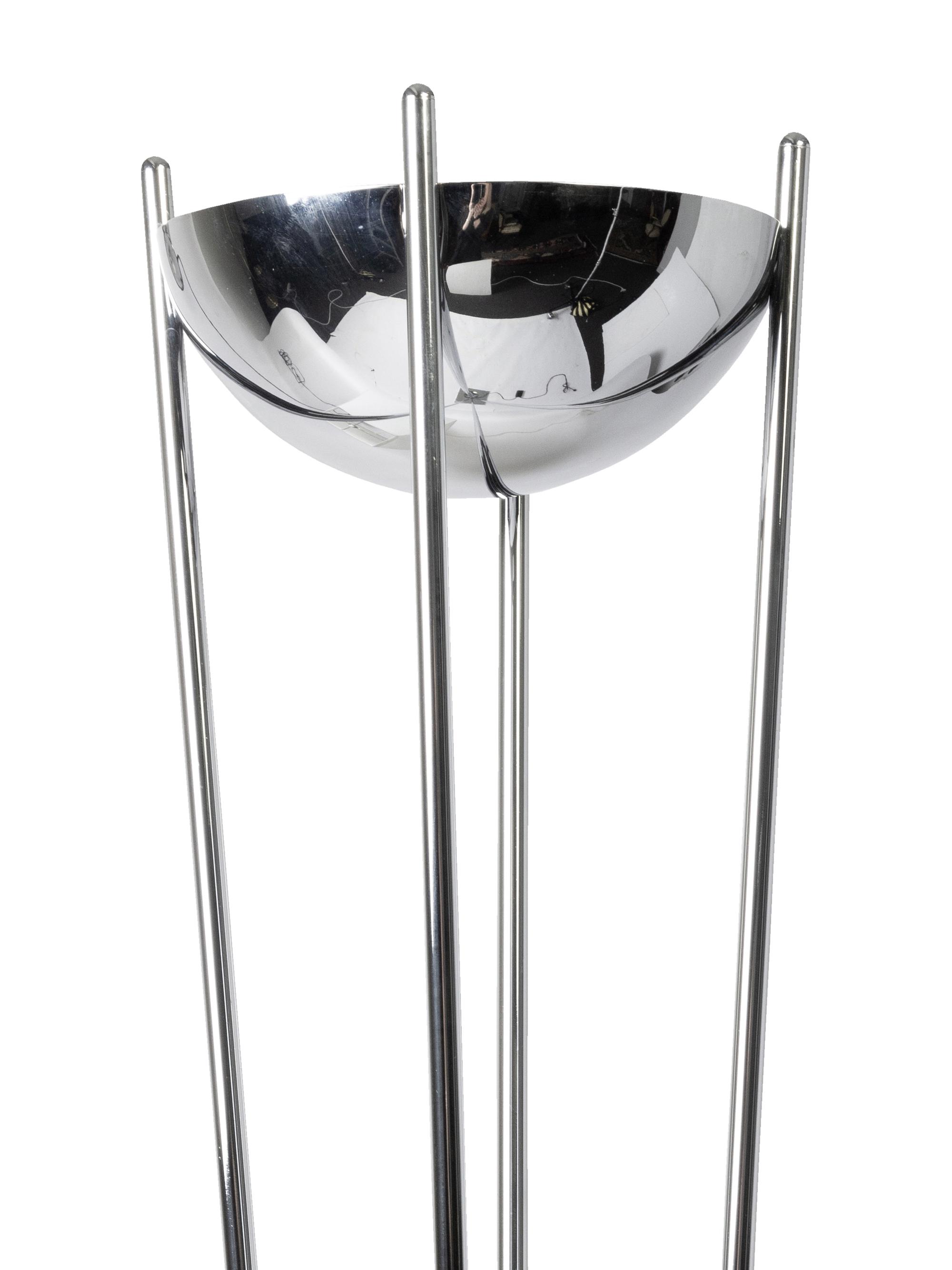 Three Modern Stainless Steel Lamps