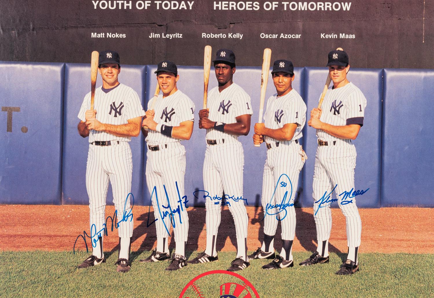 A Large Group of Signed Autograph New York Yankees Items (Including Reggie Jackson and Jim Catfish Hunter),