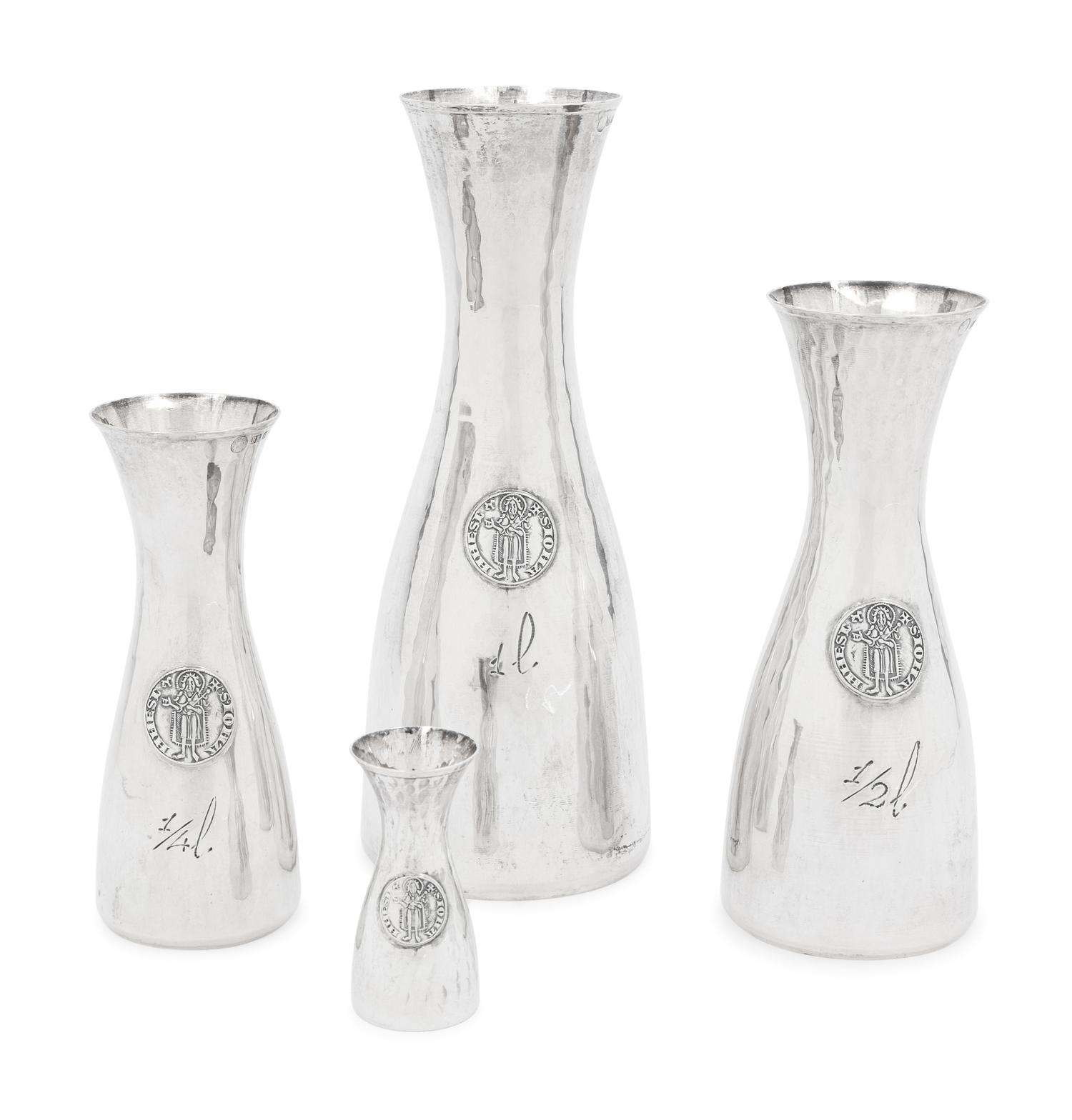 Four Italian Silver Carafes