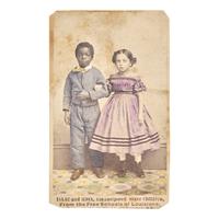 [African-Americana] Hand-colored CDV of Isaac and Rosa, Emancipated Slave Children