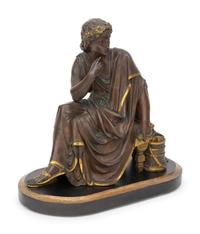 A Parcel Gilt Bronze Sculpture of Virgil