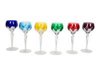 Six Cut-to-Clear Glass Goblets